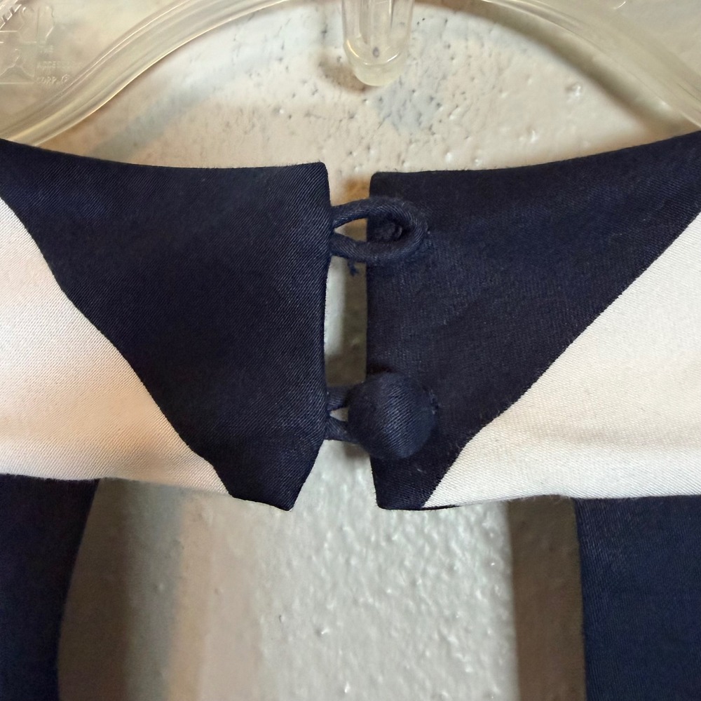 Vineyard Vines Womens Navy White Chevron Stripe V-Neck Open Back Dress Size 2 - Picture 6 of 10